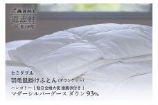 【富士新幸謹製】羽毛布団 肌掛け セミダブル ［無地・ホワイト］ハンガリーマザーシルバーグース ダウン93％※着日指定不可 ふるさと納税 寝具 ダウン 羽毛 ダウンケット かけ布団 掛け布団 ふとん 山梨県 道志村 送料無料 DSI052