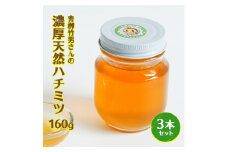 青栁竹男さんの濃厚天然ハチミツ　160g×3本セット