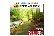 【返礼品なし】多摩川の水源林を歩く登山道整備支援金＜小菅村応援寄附金30,000円＞