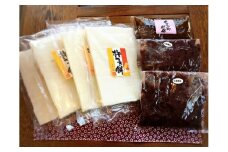 塩田平のきねつき餅大好きセット（餅4袋　あんこ2袋　くるみだれ1袋） [№5312-0152]