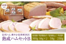 爽やか信州軽井沢 熟成 セット B 詰め合わせ / 熟成 ロースハム 300g 熟成 ベーコン 250g 熟成 あらびきウインナー 58g 2個 熟成 ハーブ ウインナー 58g 信州ハム [№5312-0171]