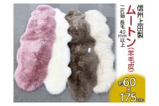 信州上田製ムートン（羊毛皮）二匹物　長毛40mm以上　【ベージュ】 [№5312-7026]0520