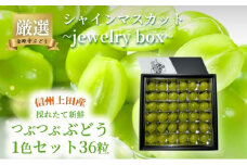 2025年先行予約 厳選！シャインマスカットjewelry box 信州上田産金剛寺ぶどう つぶつぶぶどう 1色 セット 36粒 詰め合わせ ぶどう マスカット フルーツ 旬の果物 長野[№5312-0956]