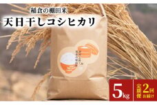 稲倉の棚田米　天日干しコシヒカリ5kg　2回お届け　定期便 [№5312-0988]