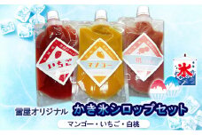 雪屋オリジナルシロップ（マンゴー・いちご・白桃）セット 上田市 お取り寄せ かき氷[№5312-1133]