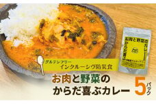 【インクルーシブ防災食・グルテンフリー】お肉と野菜のからだ喜ぶカレー（5パック）備蓄　防災食　グルテンフリー　低糖質　長期保存 [№5312-1198]