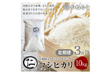 【定期便】厳選コシヒカリ 仁米 3ヶ月連続でお届け！10kg　かねろく お米 こしひかり 白米 長野 上田市 シャリ 10キロ  [№5312-0792]