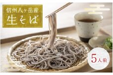信州八ヶ岳産　生そば（５人前）【手打ち蕎麦 そば 国産 蕎麦 麺類 長野 蕎麦 ソバ 手打ちそば つゆ 八割 ８割 田舎】