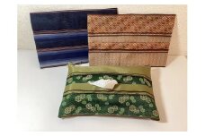畳の縁（へり）で作ったティッシュカバー 緑