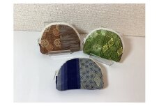 畳の縁（へり）で作った小銭入れ 青
