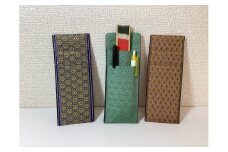 畳の縁（へり）で作ったペン差しセット | 手作り 雑貨 小物  カラフル 文房具 筆箱 赤 青 緑