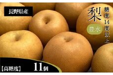 梨 豊水 3L クラスの 大玉 で 糖度 14度 以上 11個 入り | 果物 くだもの フルーツ 梨 なし 新鮮 信州 贈答用 プレゼント 贈り物 長野県 飯田市