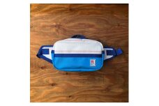 11-65BK　【SUWAプレミアム】FIRE HOSE PRODUCTS　ウエストバック　バイカラーブルー（パイピングカラー：黒）／信州諏訪ガラスの里