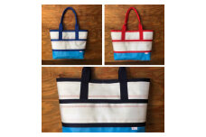 11-66BK　【SUWAプレミアム】FIRE HOSE PRODUCTS　トートバッグＡタイプ　バイカラーブルー　Ｌ（パイピングカラー：黒）／信州諏訪ガラスの里