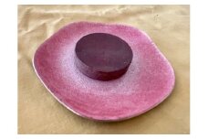 【SUWAプレミアム認定商品】《受注生産》銀張り七宝梅花型アロマストーンプレート【春・桜の桃色】／ 赤羽七宝舎 贈り物 ギフト アロマ ガラス プレート 工芸品 おすすめ アロマストーン アロマストーン アロマストーン アロマストーン アロマストーン 信州 長野県 諏訪市 諏訪 【87-03SP】