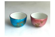 【SUWAプレミアム認定商品】《受注生産》銀張七宝 金彩桜酒杯 全2色(桃・緑青)／ 赤羽七宝舎 七宝 贈り物 ギフト 酒器 ガラス 冷酒 盃 工芸品 おちょこ グラス 酒器 酒器 酒器 酒器 酒器 信州 長野県 諏訪市 諏訪 【87-04】