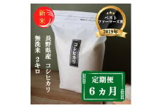 米 定期便 6ヶ月 ベストファーマーズ賞受賞 コシヒカリ 無洗米 2kg 無農薬 無添加 令和7年産 お米 新米 2キロ 6か月 チャック付 チャック 小分け 少量 少量パック 白米 精米 一等米 産地直送 送料無料 長野 定期 6回 [№5915-0869]