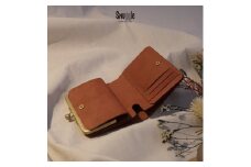【4色展開】がま口ショートウォレット　通常タイプ　革小物　ハンドメイド　手縫い　一点物　財布　スナッグルレザー　黒 [№5915-7169]1503