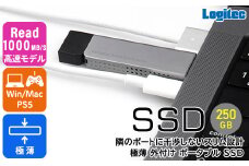 【028-05】ロジテック スリム外付けSSD　250GB　Type-C【LMD-SPDH025UC】