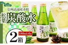 信州高遠産赤松:松葉炭酸水180ml×6本2箱 | 長野県 伊那市 松葉健康法 松葉 高遠 高遠里山の風 里山 再生 保全 松 松葉 炭酸 森林浴 信州 長野県産【019-07】