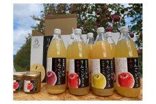 【013-14】信州りんごジュース　飲みくらべ1リットル×5本入＋りんごジャム3個セット