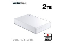 【051-04】ロジテック HDD 2TB USB3.1(Gen1) / USB3.0 国産 TV録画 省エネ静音 外付け ハードディスク【LHD-EN20U3WSWH】