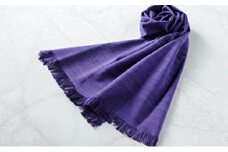 「伝統的工芸品」伊那紬（スカーフ）紫⑥[№5659-7106]