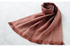 「伝統的工芸品」伊那紬（スカーフ）赤⑧[№5659-7108]