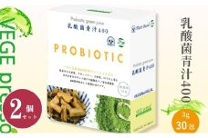 【無添加青汁】乳酸菌青汁400（3g×30包）2個セット 野菜不足 食物繊維 自然素材 添加物不使用 植物性乳酸菌 国産 大麦若葉 ブロッコリー 小松菜 ほうれん草 植物繊維 駒ヶ根市 [№5659-1409]