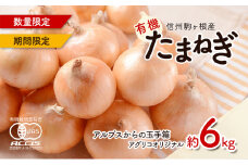 【数量限定/期間限定】信州駒ヶ根産有機たまねぎ「アルプスからの玉手箱」 （約6kg） アグリコオリジナル [№5659-1515]