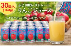 ふじ100%りんごジュース 160g×30缶入_ 林檎 リンゴ ふじ フジ 長野県 信州産 信州  ストレート くだもの 果物 フルーツ 人気 特産品 産地直送 中野市 常温 成分無調整 無調整 新鮮 果樹園 丸ごと 本物 濃縮 果汁 缶 ポリフェノール 【1495363】