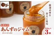 高丘フルーツの長野県産「あんず(ハーコット)」のジャム　260g×3個入り【1393443】
