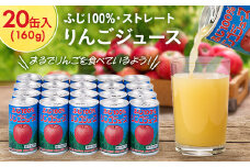 ふじ100%りんごジュース　160g×20缶入_ りんご 林檎 リンゴ ジュース 飲料 フルーツジュース ストレートジュース ストレート アップルジュース 人気 美味しい 長野県 中野市 【1452204】