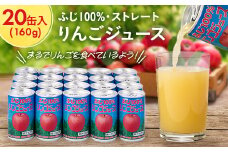ふじ100%りんごジュース　160g×20缶入_ りんご 林檎 リンゴ ジュース 飲料 フルーツジュース ストレートジュース ストレート アップルジュース 人気 美味しい 長野県 中野市 【1452204】