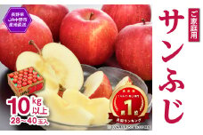 産直!信州りんご　JA中野市「サンふじ」ご家庭用(28～40玉入り)10kg以上【1481013】
