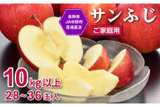 JA中野市の産直りんご「サンふじ」ご家庭用 10kg以上(28～36玉入)_ 林檎 リンゴ 訳あり 訳アリ わけあり 10kg 長野県 信州 くだもの 果物 フルーツ 人気 サンフジ 特産品 産地直送 赤秀 中野市 常温 家庭用 規格外 【1481009】