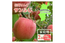 信州りんご サンふじ(2段)計9.6kg～10kg 家庭用＜11月中旬より順次発送＞_ りんご ふじ サンふじ リンゴ 林檎 甘い 人気 訳あり 信州 長野県 産地直送 不揃い 傷 家庭用 自宅用 約10kg 秋 冬 くだもの 果物 果実 フルーツ 送料無料【1508408】