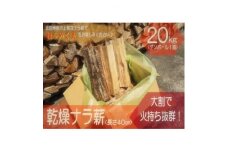 北信州産 乾燥ナラ薪20kg 大割(長さ約40cm)【1528344】