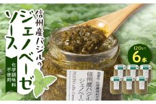 朝採れ信州産バジルのジェノベーゼソース 120g×6本【1437610】