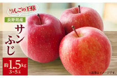 りんごの王様　長野県産 りんご　サンふじ　約1.5kg(3～5玉程度)_ りんご 林檎 果物 くだもの フルーツ サンふじ 長野県 産地直送 送料無料 お取り寄せ ギフト 贈答 プレゼント 信州 【1541942】