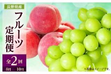 ＜発送月固定定期便＞2025年発送 長野の果物 桃+シャインマスカット全2回_ 桃 シャインマスカット もも モモ ぶどう ブドウ マスカット 葡萄 長野県 定期便 全2回 果物 くだもの フルーツ 贈答 ギフト 産地直送 送料無料 【4063510】