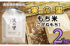【令和6年産】長野県産 もち米 こがねもち『奥信濃の棚田米 実の里 2kg』 (6-63C)
