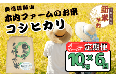 【先行予約】【定期便】<令和７年産 新米>  奥信濃飯山～木内ファームのお米～ コシヒカリ 精米 10kg×6回(7-17A)