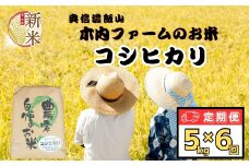 【先行予約】【定期便5kg×6回】<令和７年産 新米> ＜2025年11月より発送＞ 奥信濃飯山～木内ファームのお米～ コシヒカリ 精米 5kg×6回 (7-15B-11)