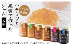 ハチミツと果実で作った ジャム 6本セット_ はちみつ 蜂蜜 ジャム 果実 無添加 ノンシュガー マーマレード イチゴ 苺 ブルーベリー リンゴ 桃 マンゴー セット 6種 手土産 お取り寄せ 贈答 ギフト 人気 おすすめ 送料無料 【1415677】