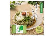 ＜期間限定＞渡辺製麺の信州そば 青しそそば3人前つゆ付き 夏限定 半生タイプ 信州八ヶ岳よりお届け【1591202】