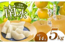 【先行予約】《寄附金額改定しました！》長野県産 甘くてジューシー！ 南水 約5kg （ 12 ～ 14 玉 ）【9月中旬頃～発送予定】 | 果物 くだもの フルーツ 梨 なし ナシ 長野県 塩尻市