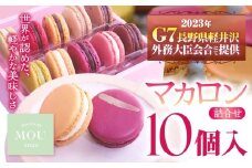 『G7軽井沢』にて提供 マカロン10個詰合せ | マカロン まかろん りんご蜂蜜 スイーツ 桔梗ヶ原 メルロ 赤ワイン シトロン ミエル レモン フレーバー 詰め合わせ 甘い 塩尻市 長野県