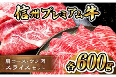 信州プレミアム牛 肩ロース ・ ウデ肉 スライス セット | お肉 肉 にく 牛肉 ぎゅうにく 肩ロース ウデ肉 長野県 塩尻市