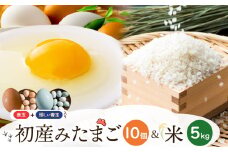 初産みたまご 10個・米 約5kg |  生卵 たまご 玉子 鶏卵 初産みたまご 卵かけご飯 朝ごはん 玉子焼き 人気 長野県 塩尻市